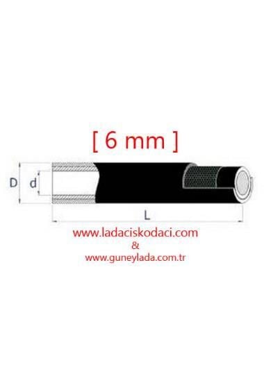 YAKIT,BENZİN HORTUMU - 6 mm. [İçten Örgülü,Metre]