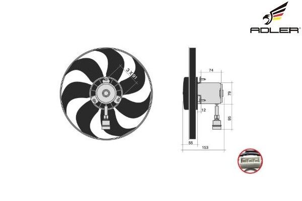 Audi A3 - Fan Motoru (Uzun Motor) - [Seat Cordoba, Skoda Fabia, Volkswagen Golf] - 6X0959455F