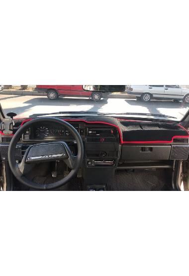 TORPİDO HALISI KORUYUCU ÖRTÜ 3D SİYAH KIRMIZI Lada Samara Enjeksiyonlu 48