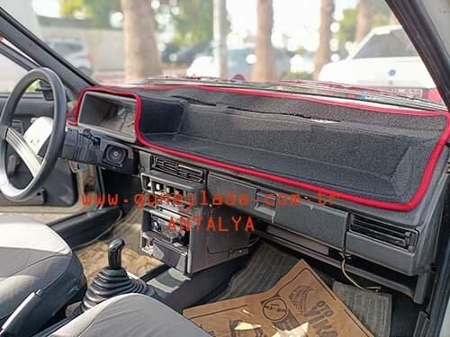 TORPİDO HALISI KORUYUCU ÖRTÜ 3D SİYAH KIRMIZI Lada Samara 48