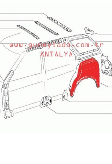 STW KAPORTA-CAMURLUK ARKA İÇ DAVLUMBAZ SACI SOL 51