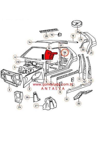 PANEL ARKA İÇ KOMPLE  [Skoda Favorit,Forman,Pickup]  11