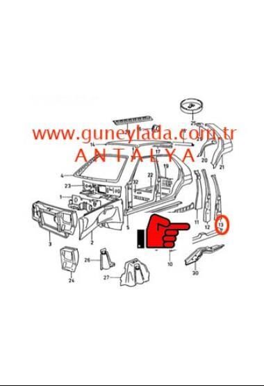 KAPI DİREĞİ DIS SACI  R-Sağ  [Skoda Favorit,Forman,Pickup]