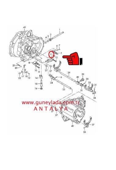 VİTES HİLAL MİLİ KİLİTLEME MEKANİZMASI [Skoda Favorit,Forman,Felicia] 12
