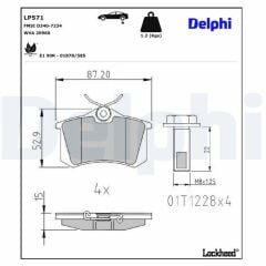 FREN BALATASI TAKIM ARKA [Skoda Fabia,Roomster,Octavia] 1K0698451J Delphi LP571