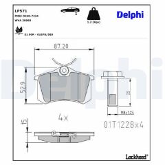 FREN BALATASI TAKIM ARKA [Skoda Fabia,Roomster,Octavia] 1K0698451J Delphi LP571