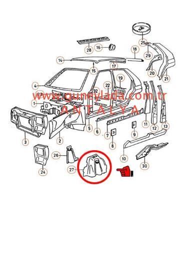 AMORTİSÖR KULESİ ARKA KOMPLE  R-Sağ [Skoda Favorit,Forman,Pickup]