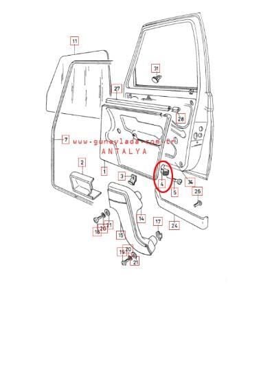 KLİPS,Kapı iç Kaplama YAN [Skoda Favorit,Forman,Pickup]12