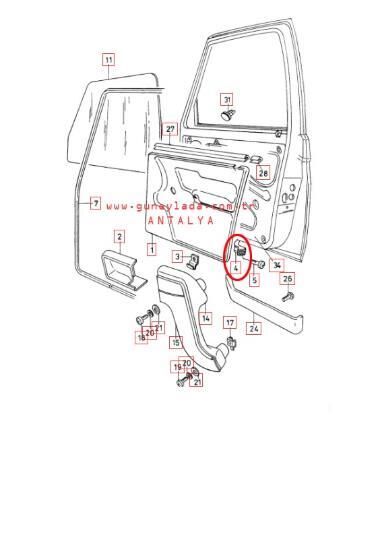 KLİPS,Kapı iç Kaplama YAN [Skoda Favorit,Forman,Pickup]12
