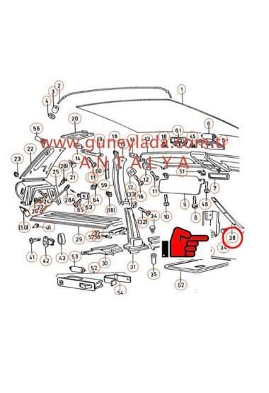 CAM DİREĞİ İÇ KAPLAMA ÖN  L [Skoda Favorit,Forman,Pickup]