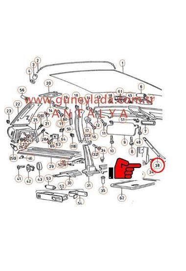 CAM DİREĞİ İÇ KAPLAMA ÖN  R  [Skoda Favorit,Forman,Pickup]