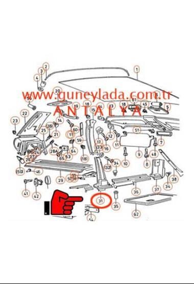 KAPI DİREĞİ İÇ KAPLAMA ALT R [Skoda Favorit,Forman,Pickup]