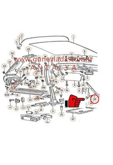 CAM DİREGİ İÇ KAPLAMA ÖN  YM  L   [Skoda Favorit,Forman,Pickup]