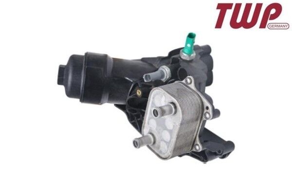 Audi A4 - Yağ Filtre Kütüğü & Yağ Soğutucu (Çift Çıkış) (Müşürlü Yeşil-Gri) 2.0 TDI DETA-DESA-DEUA-DFVA-DDDA - [Audi A5, Q5] - 03N115389N