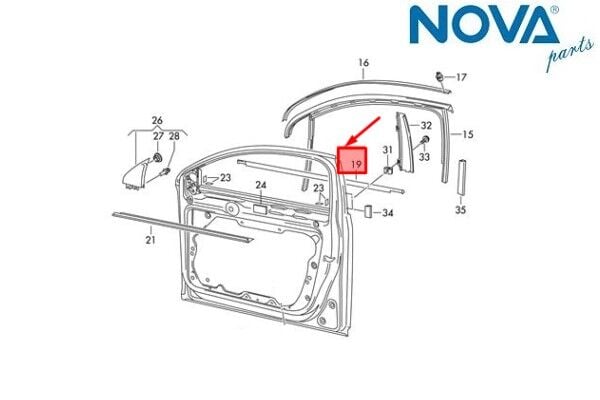 Volkswagen Passat - Cam Sıyırıcı Fitil Ön Sağ (Krom) 06-11 - 3C4837476C