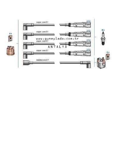 BUJİ KABLOSU Takım  [Skoda Felicia 1.6Mpi,AEE]  032905430P Tesla T642C