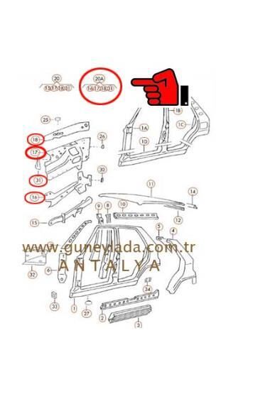 ÇAMURLUK İÇ ÖN,Podye  R-Sağ T.Ş. [Skoda Felicia,Pickup]  12