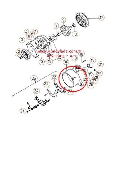 ALTERNATÖR ARKA KAPAK KOMPLE  [Skoda Favorit,Forman,Pickup]