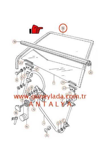 KAPI CAM ÜST FİTİLİ ÖN L-Sol [Skoda Felicia,Pickup]  12