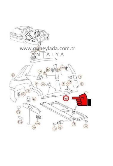 MARŞPİYEL İÇ PLASTİĞİ L-SOL [Skoda Felicia,Pickup]    12
