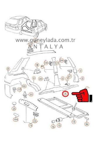 MARŞPİYEL İÇ PLASTİĞİ R-SAĞ [Skoda Felicia,Pickup]   12