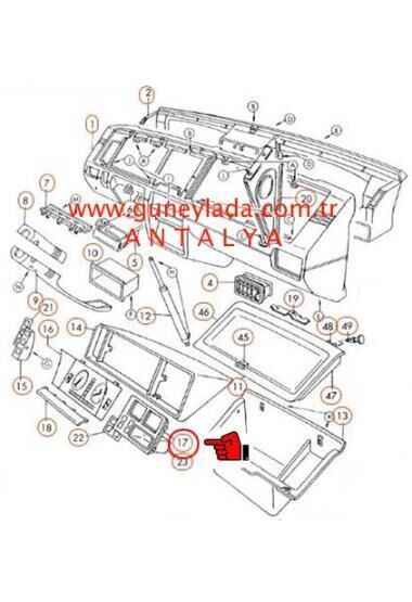 TORPİDO ANAHTAR ORTA PANELİ ,Sis,Flaşör  [Skoda Favorit,Forman,Pickup]