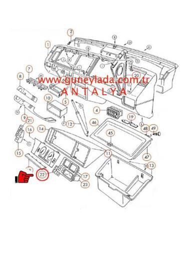 ANAHTAR PANELİ SACI ORTA,Sis,Flaşör [Skoda Favorit,Forman,Pickup]