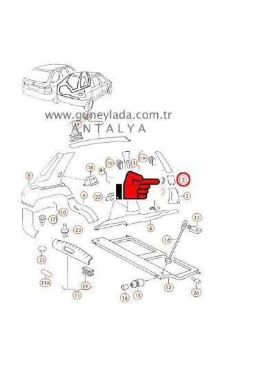CAM DİREĞİ İÇ KAPLAMA ORTA L-Sol [Skoda Felicia]   12