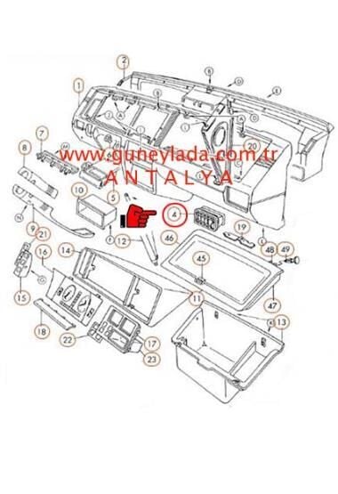 KALORİFER ÖN GÖĞÜS HAVA DAĞITICI IZGARA Yan-R Sağ [Skoda Favorit,Forman,Pickup]