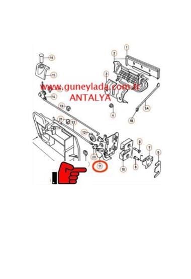 KAPI KİLİT İÇ MEKANİZMASI ARKA EM R-Sağ [[Skoda Favorit,Forman]