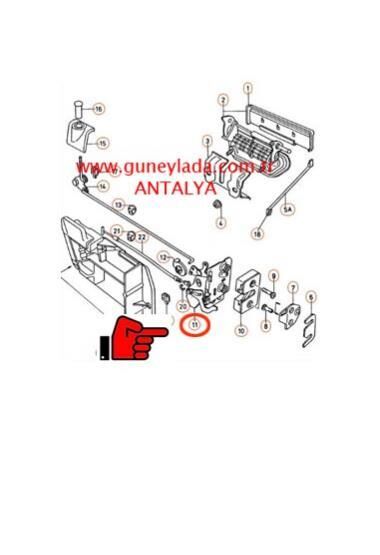 KAPI KİLİT İÇ MEKANİZMASI ARKA EM L-Sol [Skoda Favorit,Forman]