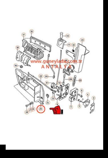 KAPI İÇ AÇMA KOLU YUVASI ALT EM Sağ-R  [Skoda Favorit L,Forman L,Pickup L]