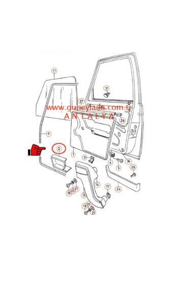 KAPI İÇ AÇMA KOLU YUVASI LX Sağ-R [Skoda Favorit LX,Forman LX,Pickup LX]