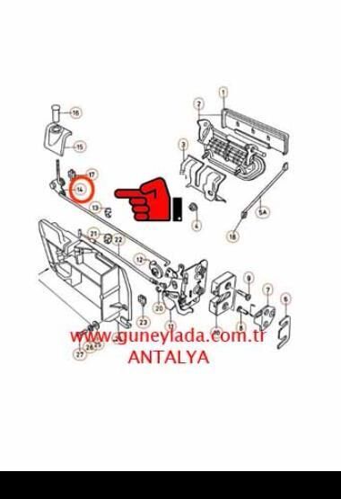 KAPI KİLİTLEME ÇUBUĞU ARKA R-Sağ [Skoda Favorit,Forman,Pickup]