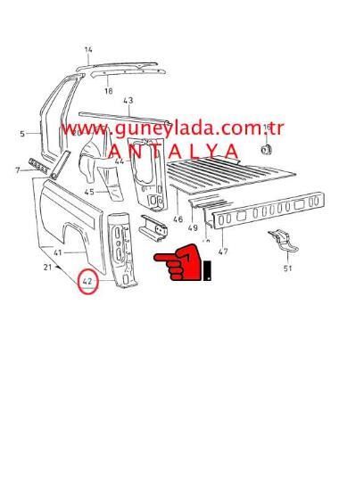 STOP BAĞLANTI ALT SACI   L-Sol  [Skoda Favorit Pickup]   11