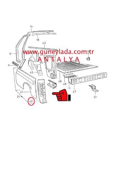 STOP BAĞLANTI ALT SACI   R-Sağ  [Skoda Favorit Pickup]   11