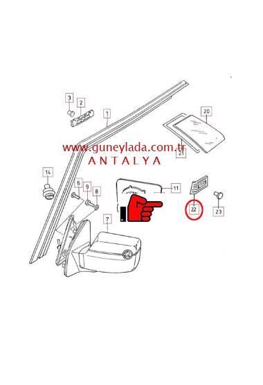 HAVALANDIRMA IZGARASI YAN   L-Sol    [Skoda Favorit Pickup]