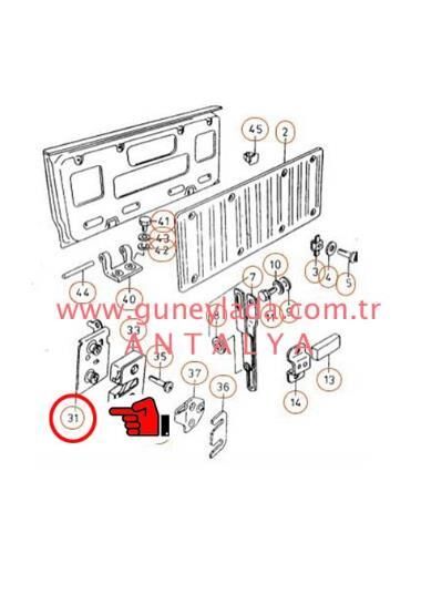 BAGAJ KAPAĞI KİLİT KARŞILIĞI İÇ  R-Sağ   [Skoda Favorit Pickup]