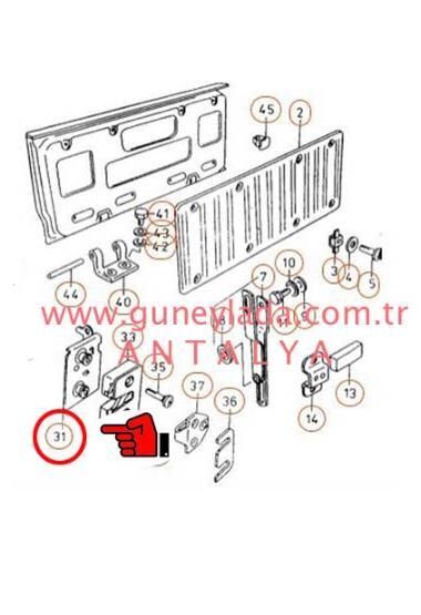 BAGAJ KAPAĞI KİLİT KARŞILIĞI İÇ  L-Sol  [Skoda Favorit Pickup]