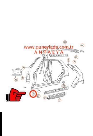 KAPI DİREKLERİ ve ARKA ÇAMURLUK KOMPLE R-Sağ [Skoda Felicia HB]