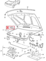 MOTOR KAPUT DAYANMA LASTİĞİ - YAN [Skoda Felicia, Felicia Pickup]
