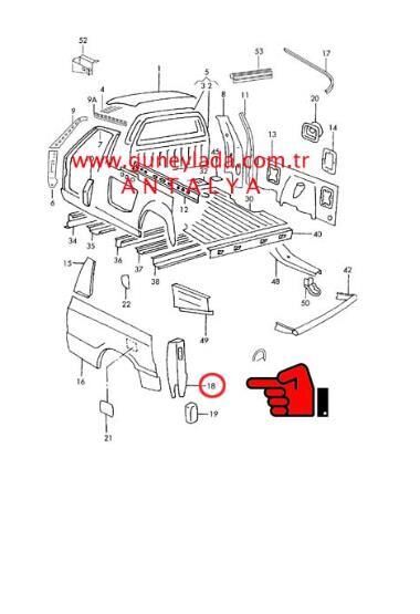 STOP LAMBA ALT BAĞLANTI SACI R-Sağ [Skoda Felicia Pickup]