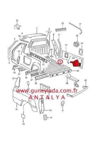 TABAN BAĞLANTI SACI ARKA [Skoda Felicia Pickup] 12p