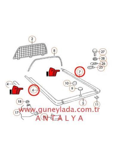 ÇAMURLUK ÜST PROFİLİ ARKA Tk.  Sol L,R Sağ  [Skoda Felicia Pickup] 12p