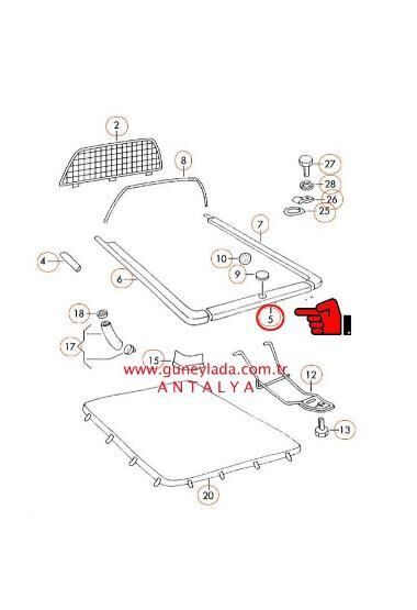 BAGAJ KAPAK ÜST PROFİLİ PLASTİĞİ   [Skoda Felicia Pickup]  12p