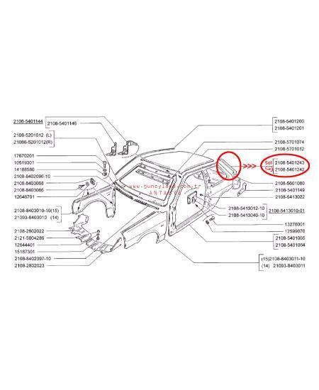 KAPORTA-BAGAJ YAN PANEL SACI  SOL 48