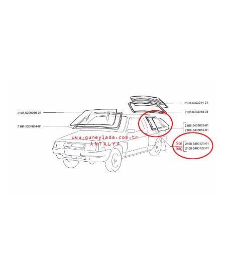 SPORT CAM LASTİĞİ-YAN CAM SAĞ 48sp Lada Samara