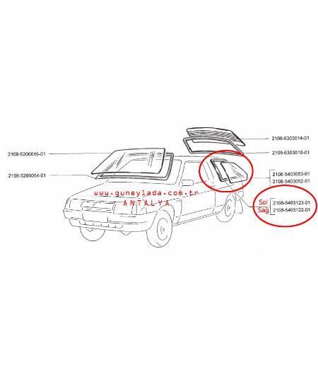 SPORT CAM LASTİĞİ-YAN CAM SOL 48sp Lada Samara