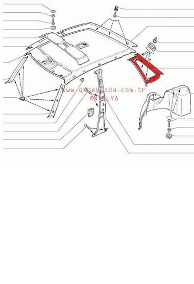 DÖŞEME-SEDAN KELEBEK CAM YERİ BAKALİTİ SAĞ 51 Lada Vega