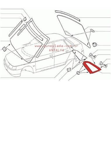 DÖŞEME-SEDAN KELEBEK CAM DIŞ BAKALİTİ SAĞ 51 Lada Vega